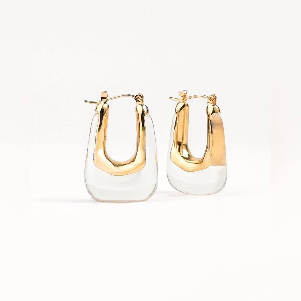 Zynnia Collective 18k Gold See Through Hoop Earrings